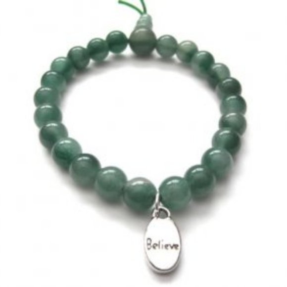 Jewelry - Green Aventurine Believe Stretch Bracelet